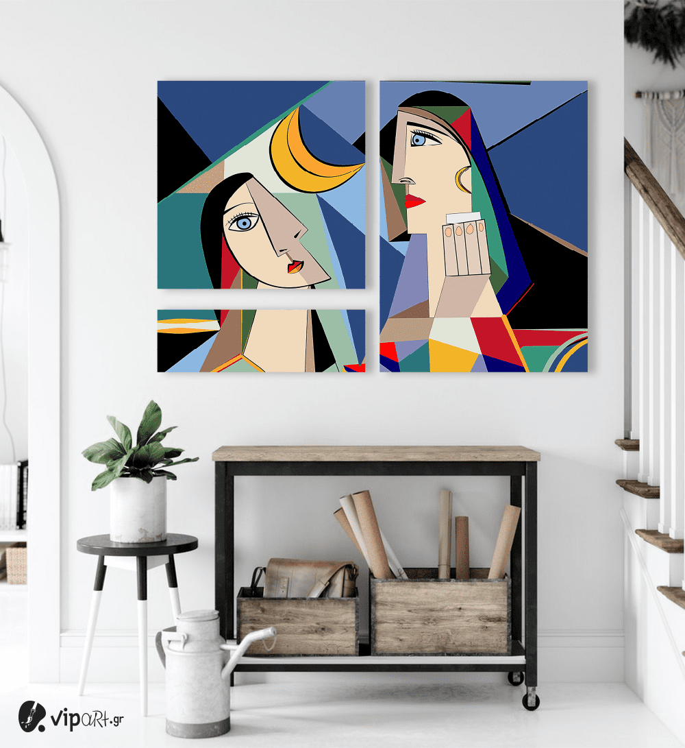 Σύνθεση Με Πίνακες Καμβάδες 105x70- 3 Τεμάχια - Cubism Art Col