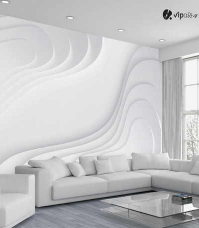 Αυτοκόλλητη Ταπετσαρία Τοίχου 3d : white minimal