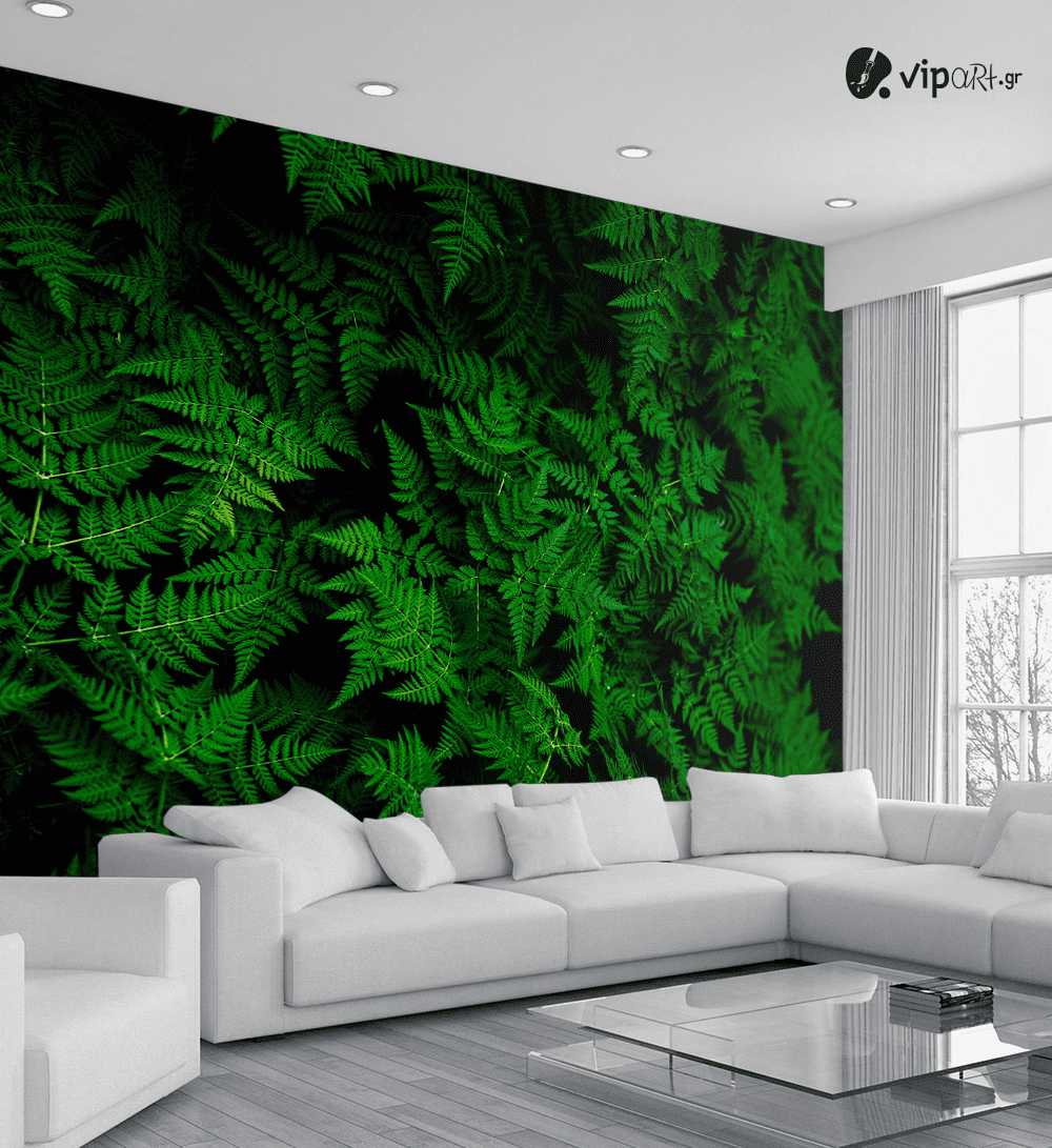 Αυτοκόλλητη Ταπετσαρία Τοίχου 3d : Green Leaves