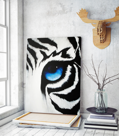 Πίνακας σε Καμβά : White Tiger