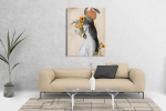 Πίνακας σε Καμβά : Nude Tone Woman Canvas with Flowers