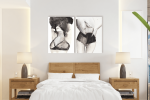Σύνθεση με πίνακες Καμβάδες : Woman Watercolor Silhouette - 2 Τεμάχια 70x50