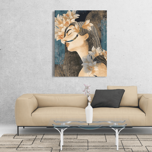 Πίνακας σε Καμβά : Floral Girl Art