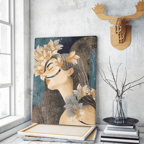 Πίνακας σε Καμβά : Floral Girl Art