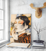 Πίνακας σε Καμβά : Korean Girl Tiger Stripes