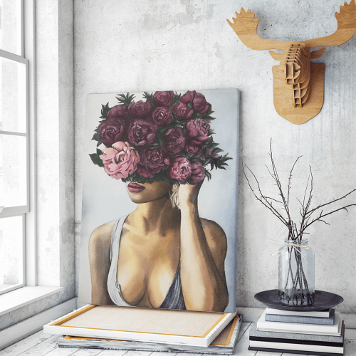 Πίνακας σε Καμβά : Floral Lady Canvas Art