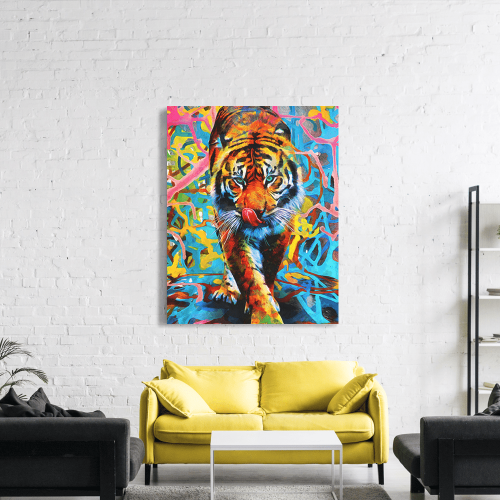 Πίνακας σε Καμβά : Colorful Tiger Art