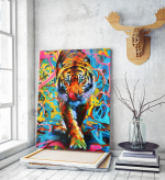 Πίνακας σε Καμβά : Colorful Tiger Art
