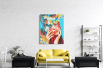 Πίνακας σε Καμβά : Colorful Lady Portrait