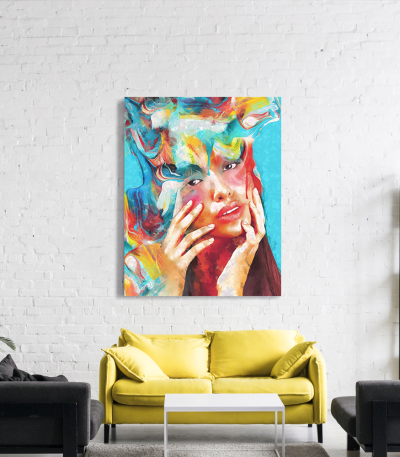 Πίνακας σε Καμβά : Colorful Lady Portrait