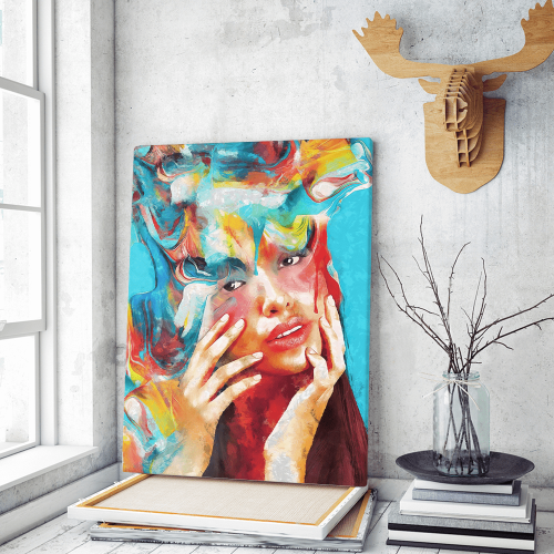 Πίνακας σε Καμβά : Colorful Lady Portrait