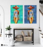 Σύνθεση με πίνακες Καμβάδες : Nude Art Model - 2 Τεμάχια 70x50