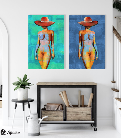 Σύνθεση με πίνακες Καμβάδες : Nude Art Model - 2 Τεμάχια 70x50