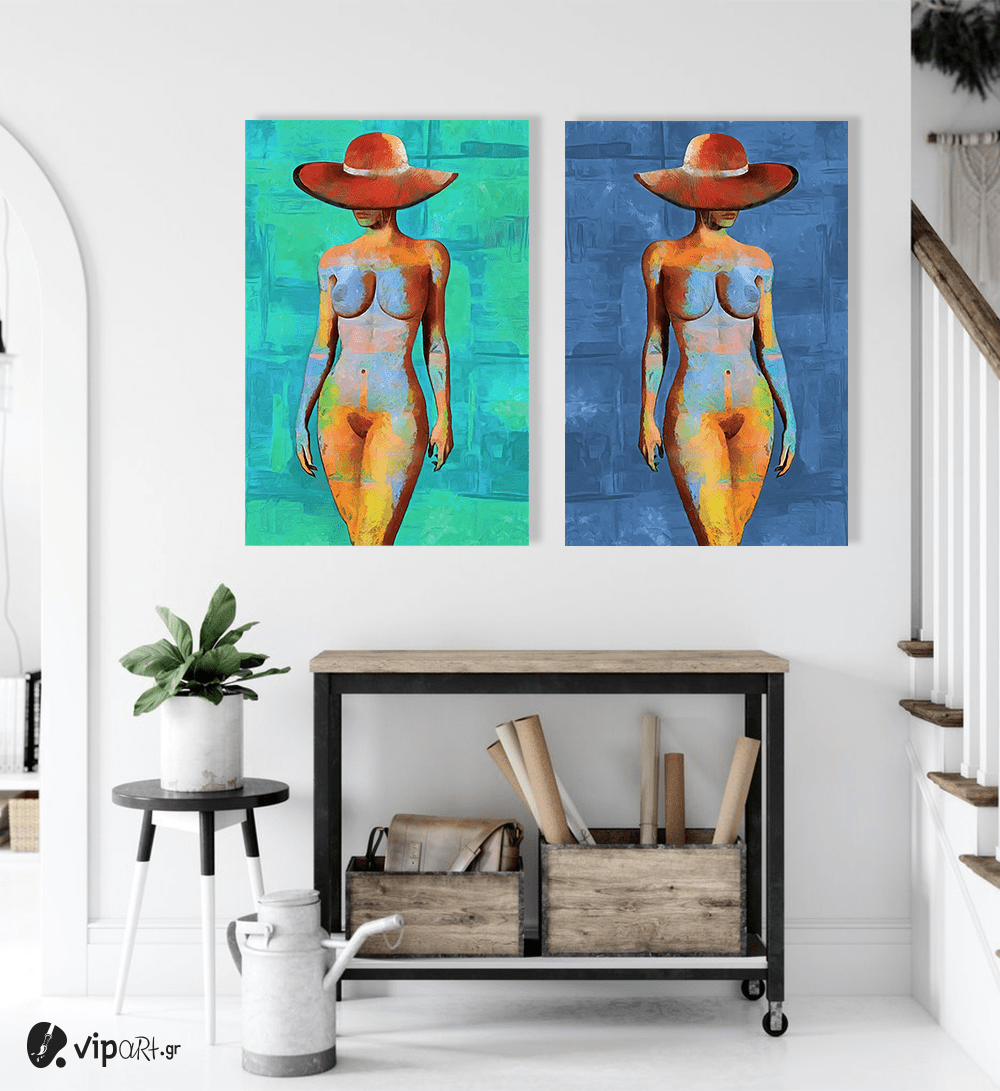 Σύνθεση με πίνακες Καμβάδες : Nude Art Model - 2 Τεμάχια 70x50