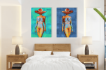 Σύνθεση με πίνακες Καμβάδες : Nude Art Model - 2 Τεμάχια 70x50