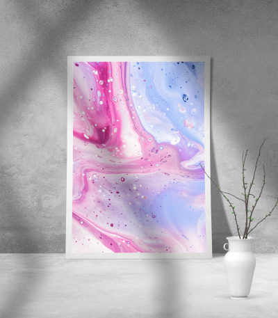 Εκτύπωση σε Αφίσα Χαρτί Abstract Pink Mauve Wave