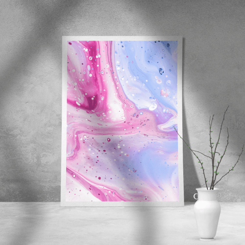 Εκτύπωση σε Αφίσα Χαρτί Abstract Pink Mauve Wave