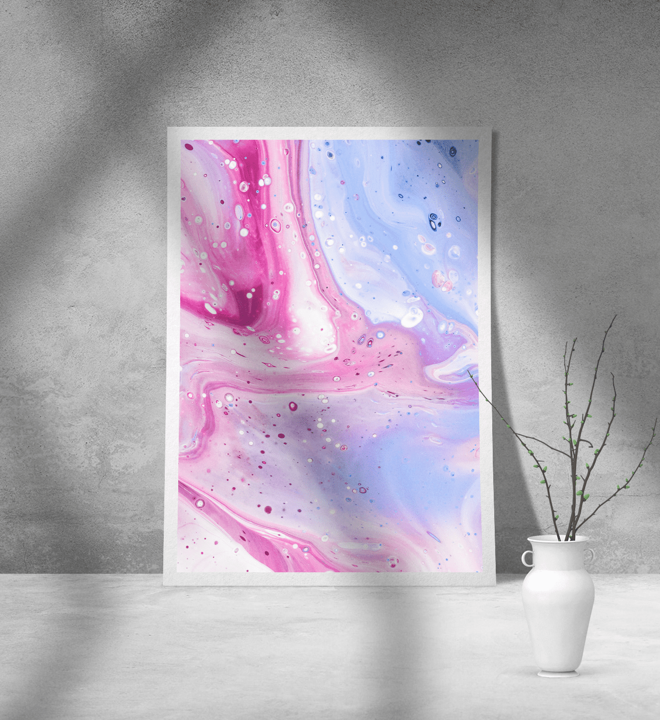 Εκτύπωση σε Αφίσα Χαρτί Abstract Pink Mauve Wave