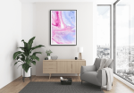 Εκτύπωση σε Αφίσα Χαρτί Abstract Pink Mauve Wave
