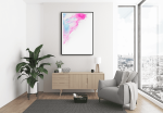 Εκτύπωση σε Αφίσα Χαρτί Abstract White Pink Blue Art