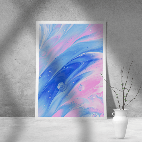 Εκτύπωση σε Αφίσα Χαρτί Abstract Pink Blue Art