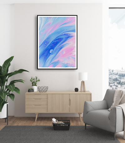 Εκτύπωση σε Αφίσα Χαρτί Abstract Pink Blue Art