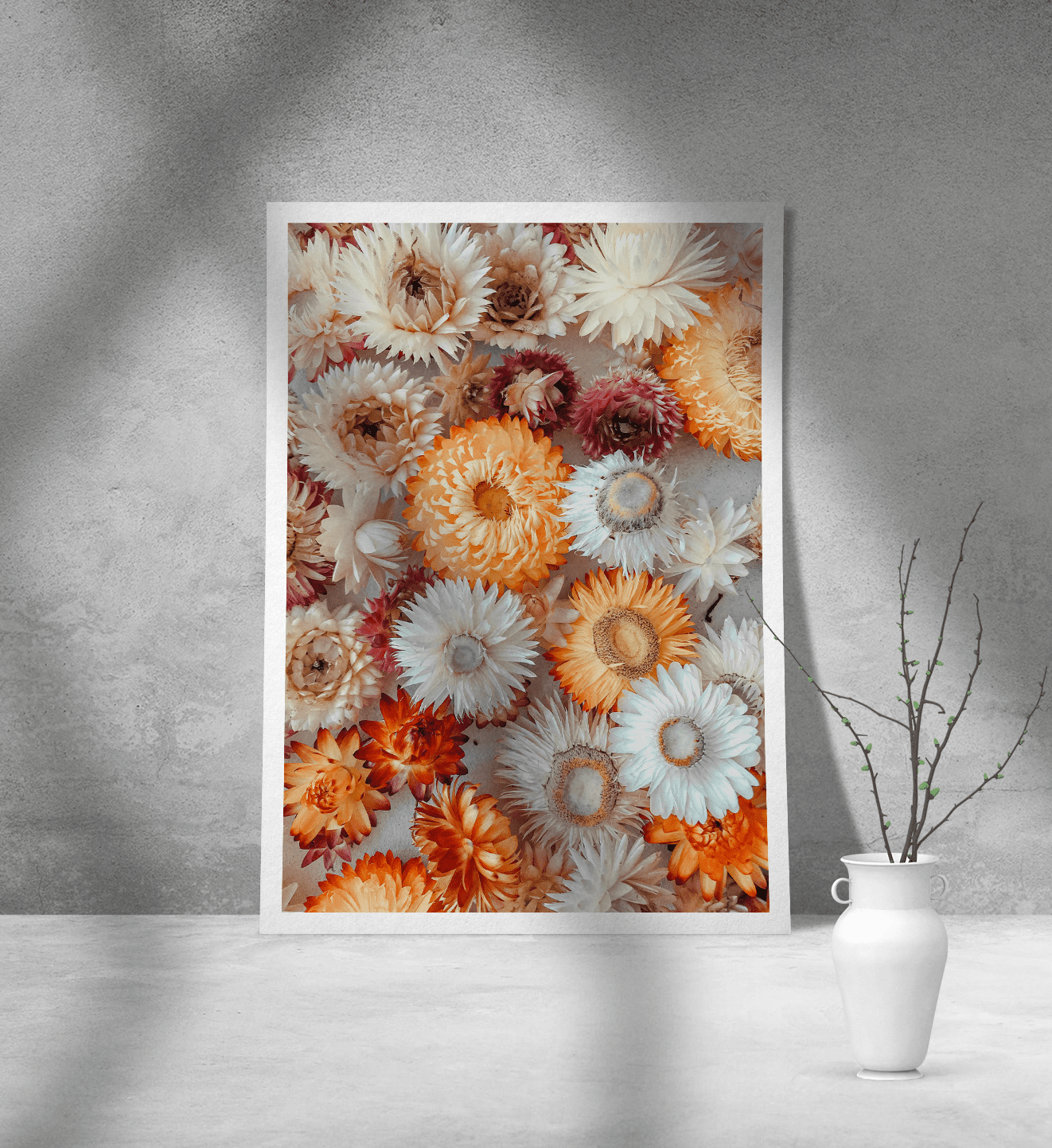 Εκτύπωση σε Αφίσα Χαρτί White and Orange Flowers