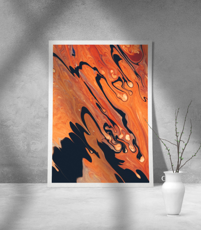 Εκτύπωση σε Αφίσα Χαρτί Orange Abstract