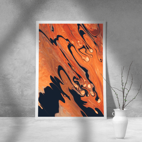 Εκτύπωση σε Αφίσα Χαρτί Orange Abstract
