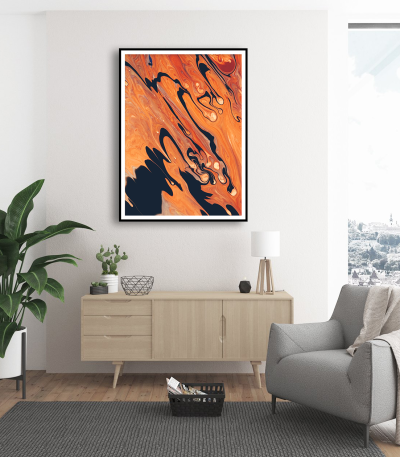 Εκτύπωση σε Αφίσα Χαρτί Orange Abstract