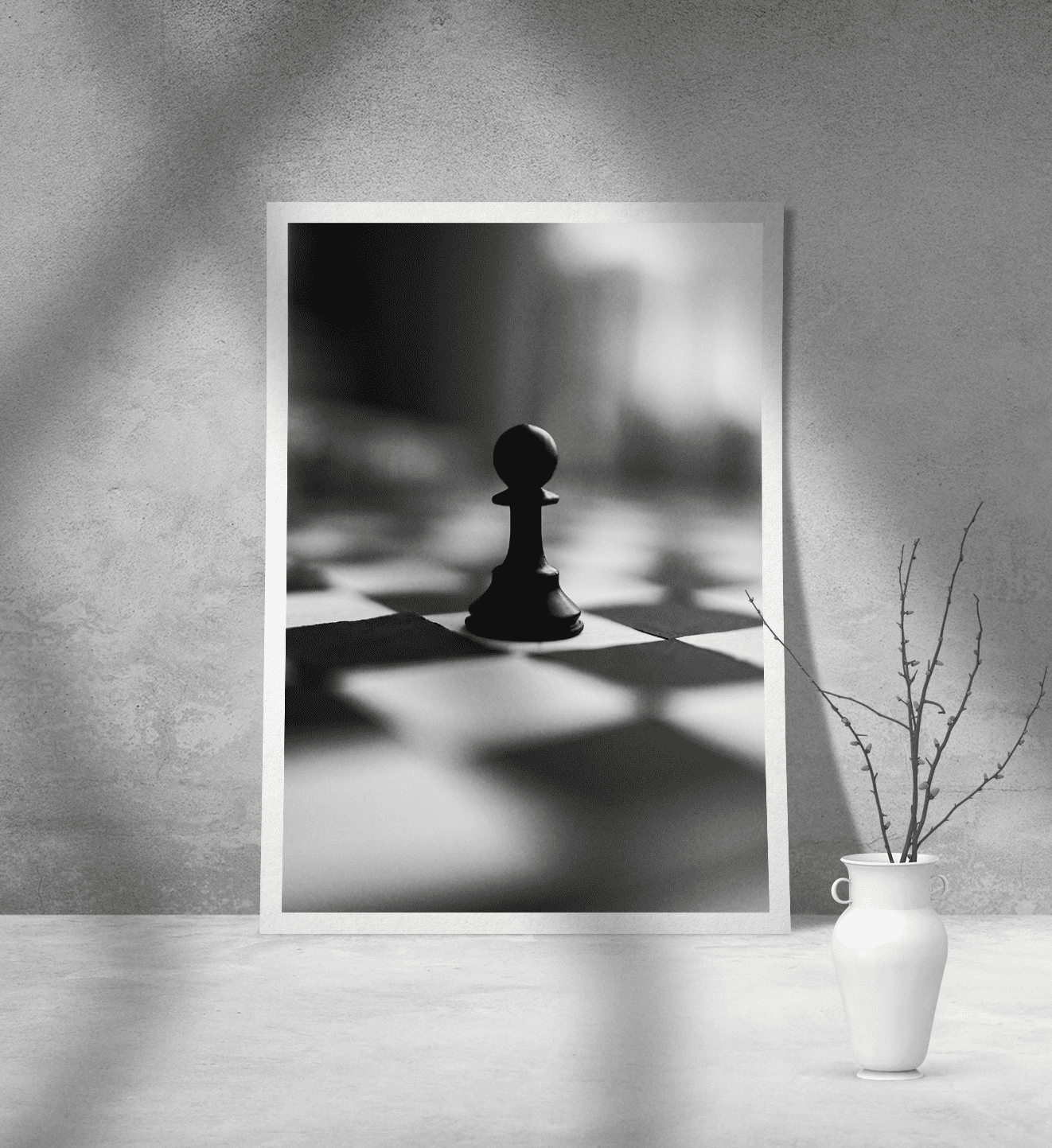 Εκτύπωση σε Αφίσα Χαρτί Chess black and white Εκτύπωση σε Αφίσα Χαρτί Chess black and white