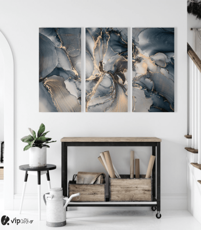 Μοντέρνος Τρίπτυχος Καμβάς Abstract Marble
