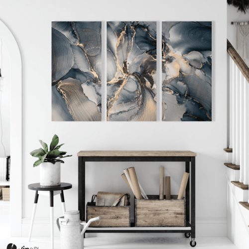 Μοντέρνος Τρίπτυχος Καμβάς Abstract Marble