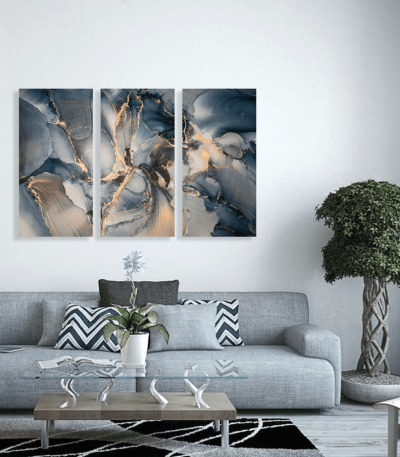 Μοντέρνος Τρίπτυχος Καμβάς Abstract Marble