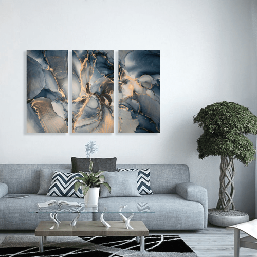 Μοντέρνος Τρίπτυχος Καμβάς Abstract Marble