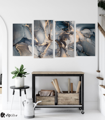 Πίνακας Καμβάς Τετράπτυχος Abstract Marble