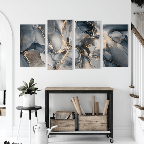 Πίνακας Καμβάς Τετράπτυχος Abstract Marble