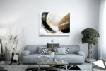 Πίνακας σε Καμβά : Abstract Art White-Black-Gold