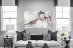 Μοντέρνος Τρίπτυχος Καμβάς Abstract Marble with Pink Gold