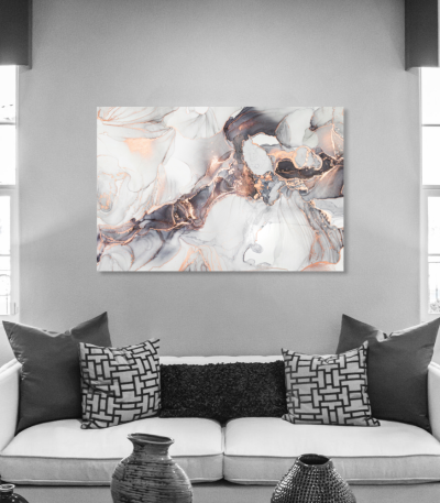 Πίνακας σε Καμβά :Abstract Marble with Pink Gold