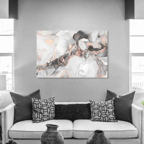 Πίνακας σε Καμβά :Abstract Marble with Pink Gold