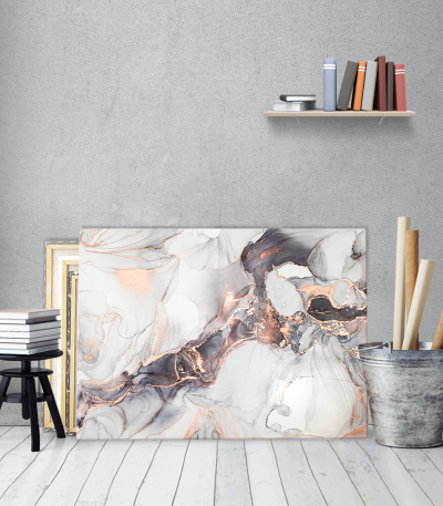 Πίνακας σε Καμβά :Abstract Marble with Pink Gold