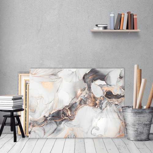 Πίνακας σε Καμβά :Abstract Marble with Pink Gold