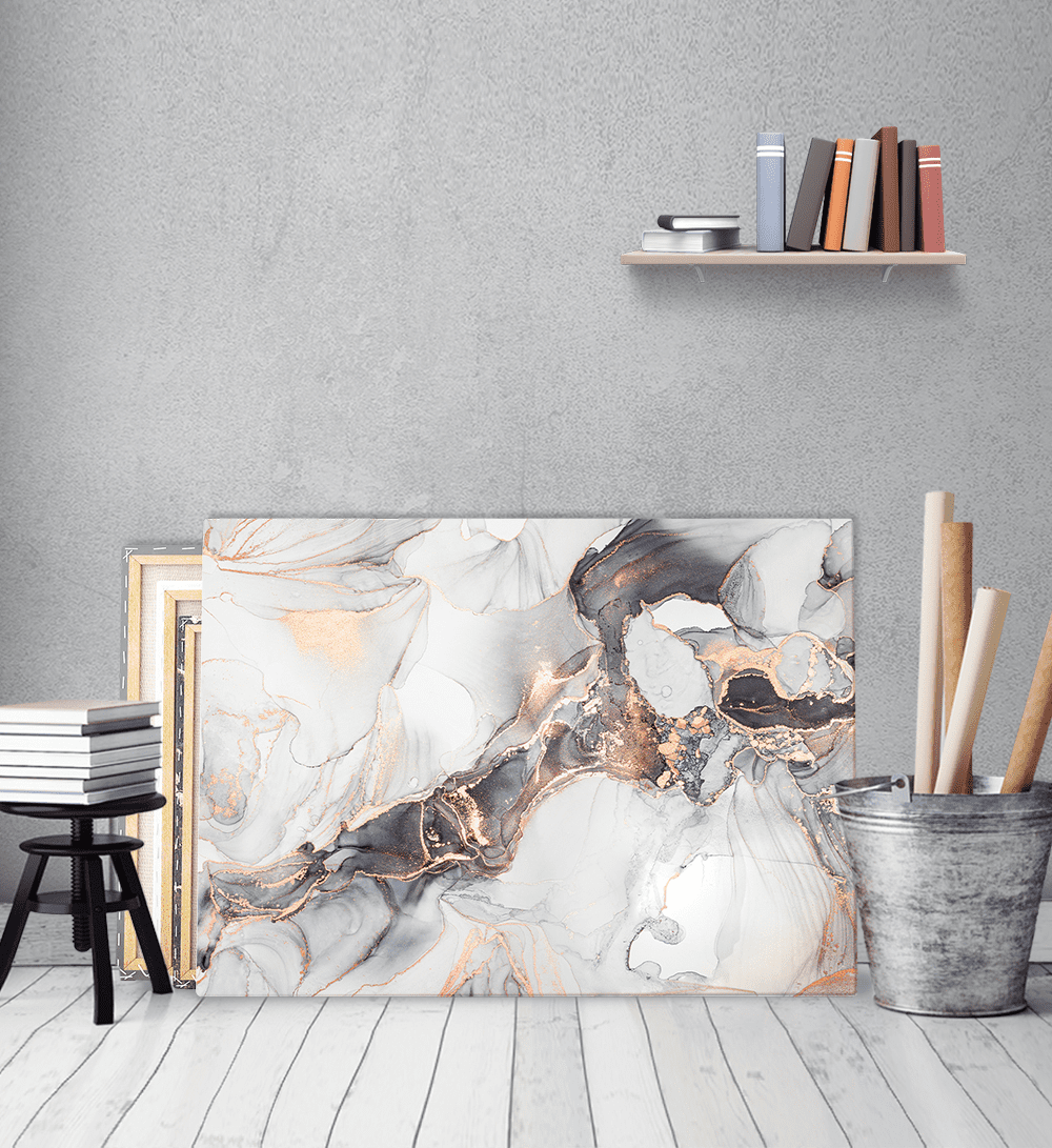 Πίνακας σε Καμβά :Abstract Marble with Pink Gold