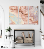 Μοντέρνος Τρίπτυχος Καμβάς Abstract Pink-Blue-Purple Tone Marble