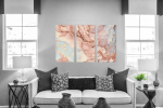 Μοντέρνος Τρίπτυχος Καμβάς Abstract Pink-Blue-Purple Tone Marble