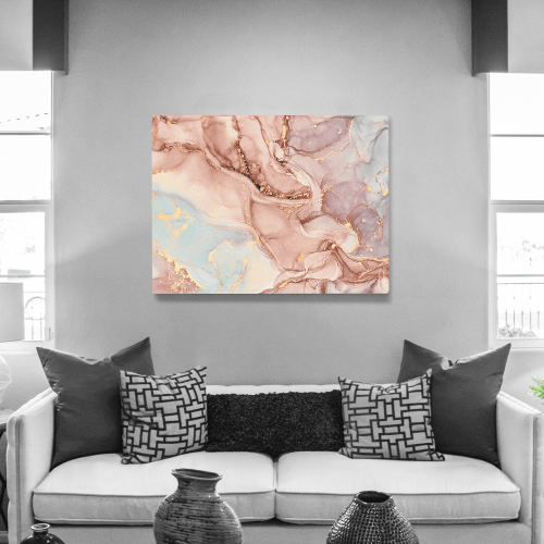 Πίνακας σε Καμβά : Abstract Pink-Blue-Purple Tone Marble