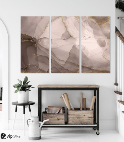 Μοντέρνος Τρίπτυχος Καμβάς Alcohol Ink Abstract Art