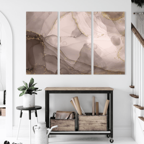 Μοντέρνος Τρίπτυχος Καμβάς Alcohol Ink Abstract Art