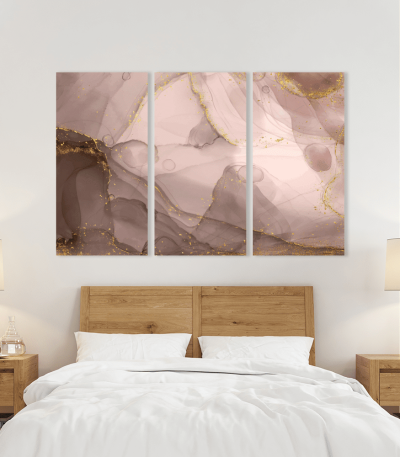 Μοντέρνος Τρίπτυχος Καμβάς Alcohol Ink Abstract Art